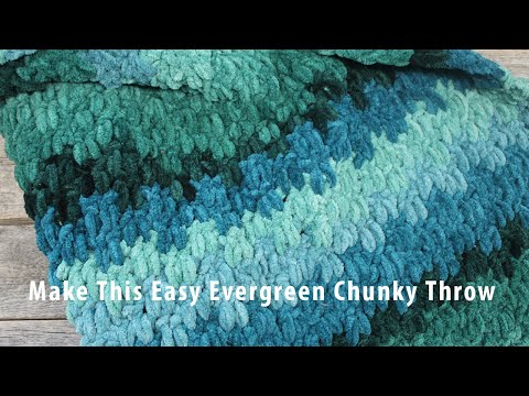Видео: Урок по вязанию крючком пледа Evergreen Ombre Chunky Throw: пряжа Bernat Blanket