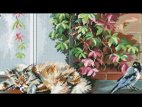 Видео: Кот и ворона. Готовая работа.