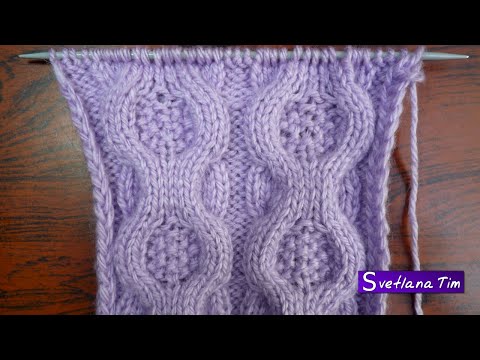 Видео: ВЯЗАНИЕ СПИЦАМИ, Узор спицами МЕДАЛЬОН - ЖГУТЫ для вязания одежды на зиму № 120