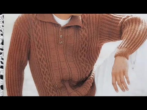Видео: 30.01.22 Показываю как вяжу мужской пуловер с воротником поло. Часть 1