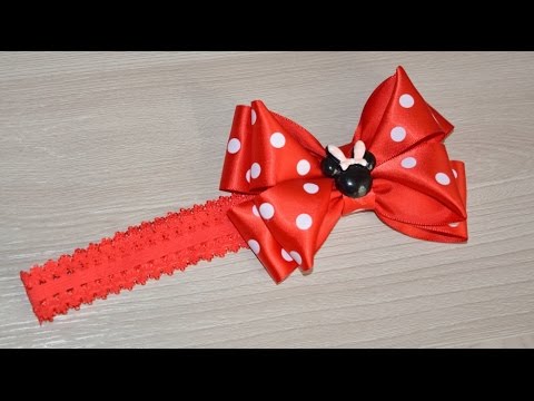 Видео: Повязка на голову с бантиком Минни Маус/Headband with bow Minnie mouse