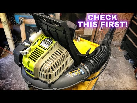 Видео: Воздуходувка не набирает обороты | Легко исправить (RYOBI BP42)