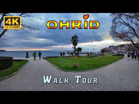 Видео: OHRID Night Walk Tour around City, Macedonia (2024) [4K] Приквечерина прошетка низ ОХРИД, Македонија