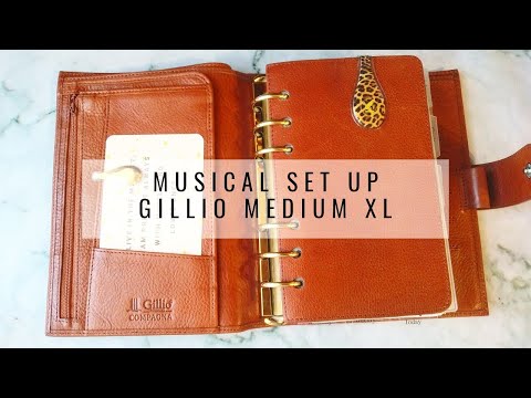 Видео: Gillio Medium XL Rust musical Planner Set Up / Наполнение моего планера, ежедневника на кольцах