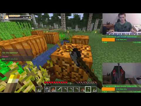 Видео: гитара смотрит как я прохожу майнкрафт на пианино