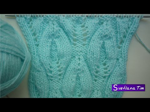 Видео: Как вязать Ажурный узор ЛИСТЬЯ или ЛИСТОЧКИ. Вязание спицами / Ажурные узоры спицами knitting № 138