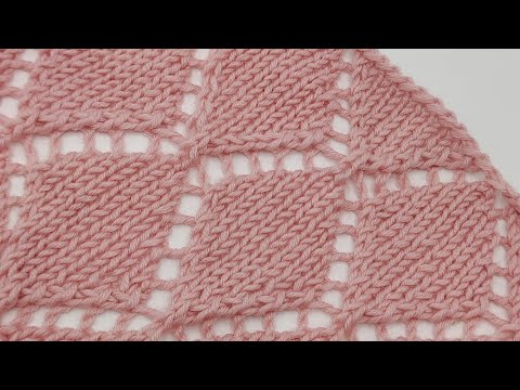 Видео: Ажурный узор "Ромбы" спицами. Telegram: https://t.me/TheArtBird