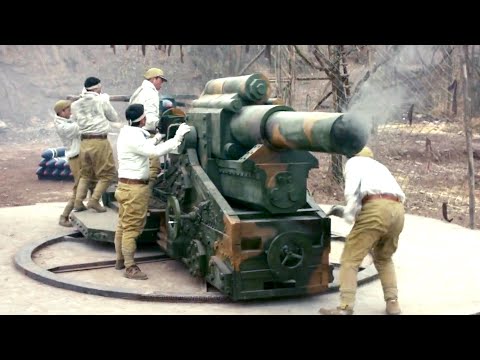 Видео: 30 км точное слежение коммунистическим пушечным богом!Бесполезно, что японцы спрятали гаубицу!