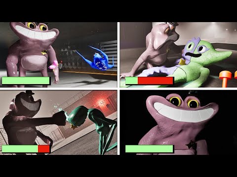 Видео: Сад Банбана 0-8 - Все сцены ШЕРИФА ЖАБКА с полосками здоровья