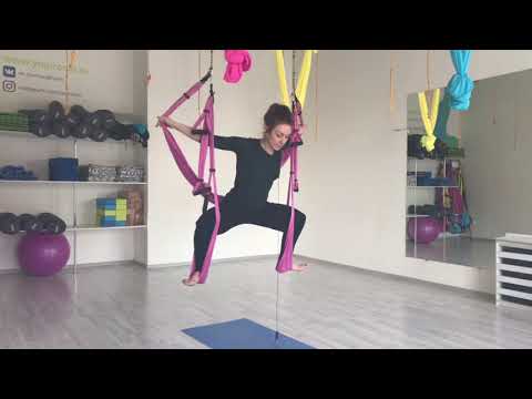 Видео: Аэройога.Видео урок.Связка на гамаке