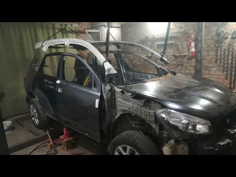 Видео: Ниссан Кашкай +2.Удар в бок+переворот.Часть3.Кузовной ремонт