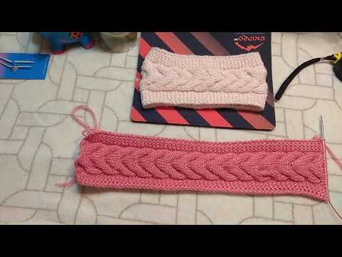 Видео: 👍Вязаная повязка на голову для девочки➡️ МК. Вязание спицами.