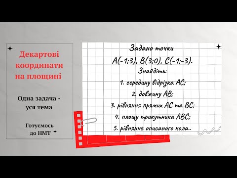 Видео: Координати на площині. Одна задача - уся тема. Підготовка до НМТ