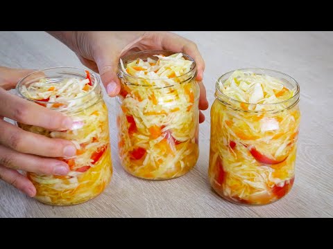 Видео: Быстрая Маринованная Капуста! Самый вкусный салат на зиму!