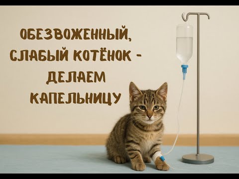 Видео: Обезвоженный, слабый котёнок — делаем капельницу.