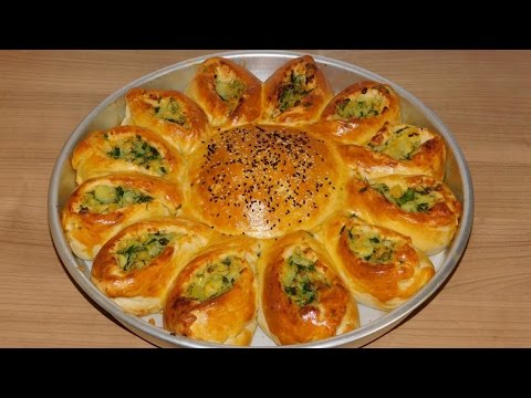 Видео: Бёрек солнце с картофельной и сырной начинкой. Пирог с картофельной и сырной начинкой.