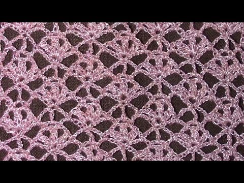 Видео: Ажурный узор для палантина. Вяжем по схеме