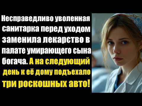Видео: Несправедливо уволенная санитарка перед уходом заменила лекарство в палате умирающего сына богача..