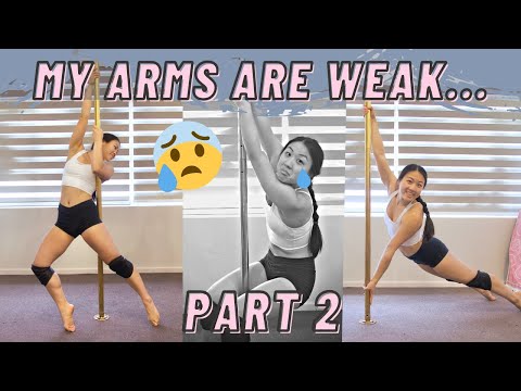 Видео: 15 движений Pole Dance для начинающих со «слабыми» руками (часть 2)