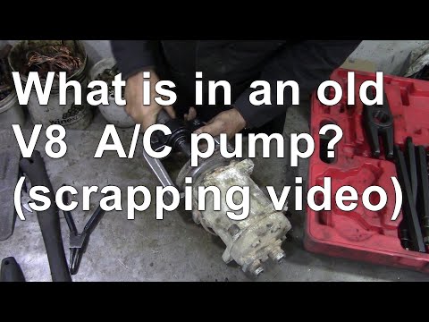 Видео: Что находится в старом насосе кондиционера V8? (видео по утилизации)