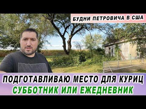 Видео: Подготавливаю место для курочек | Мой Субботник или Ежедневник | Будни Петровича в США