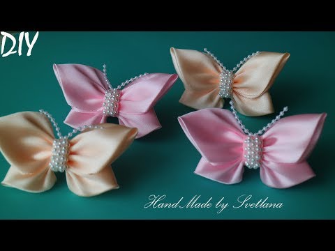 Видео: Бабочки из атласной ленты Бантики 🎀Laço de Cetim 🎀 Satin Ribbon bow 🎀laço de fita