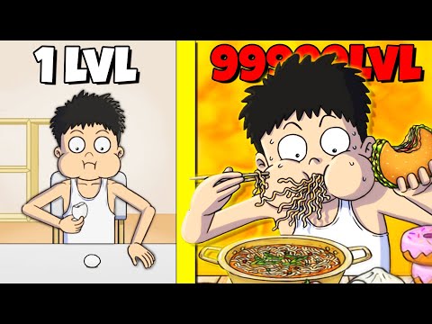 Видео: ЭВОЛЮЦИЯ ПОЕДАНИЯ ЕДЫ, МАКСИМАЛЬНЫЙ УРОВЕНЬ! | Food Fighter Clicker