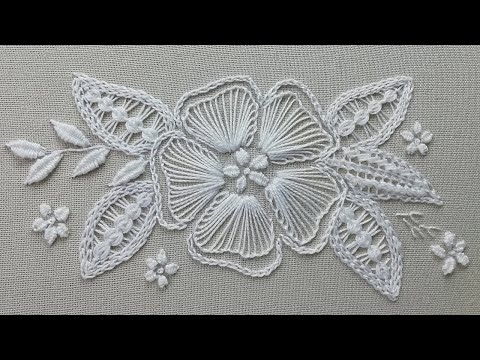 Видео: Румынское кружево на ткани | Romanian lace on fabric | new design