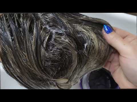 Видео: Крупное мелирование+ прокрас седых волос 4/0.