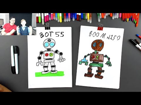 Видео: Придумай РОБОТА себе - рисуем с Юрой