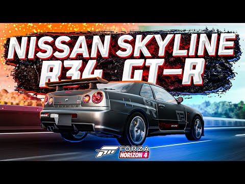 Видео: Красивый и быстрый Nissan Skyline R34 GT-R в Forza Horizon 4