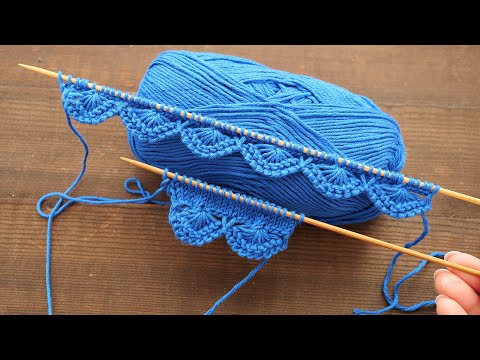 Видео: Декоративный наборный край спицами 💦 Decorative knitting edge 🌎