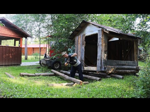 Видео: Тащу целый дом из леса!
