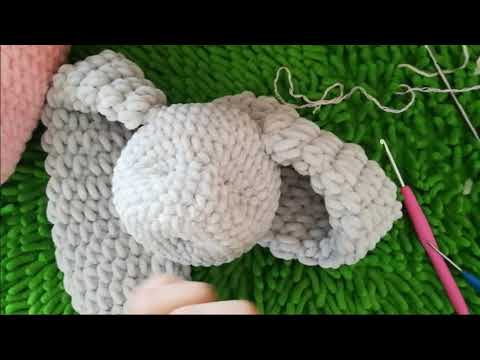 Видео: Зефирный зайка 40см 3часть. Фартучек, сборка игрушки, глазки с ресничками, вышивка носика игрушке