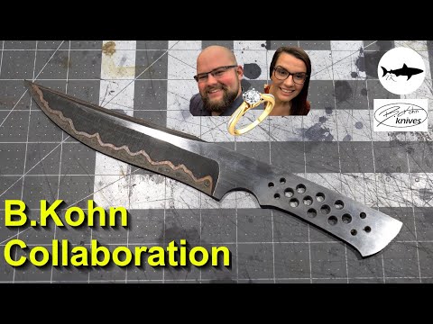 Видео: Охотничий нож из медного дамаска - коллаборация с B.Kohn!