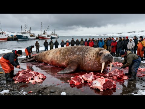 Видео: Охота на гигантского моржа в Арктике — смертельная битва в замерзшем море!
