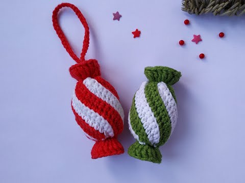 Видео: Новогодняя конфетка крючком