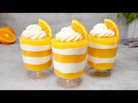 Видео: Оранжевые десертные чашки. Без желатина, без яиц, без глютена! Легкий десерт без выпечки за 10 минут