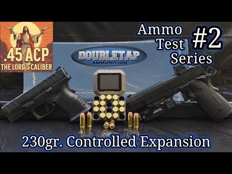 Видео: Серия тестов патронов .45 ACP: № 2 DoubleTap 230 гран с контролируемым расширением | Стволы 3,8" ...