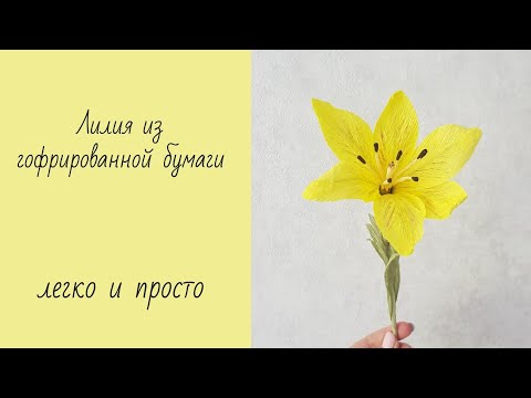 Видео: Лилия из гофрированной бумаги. Как сделать лилию из гофрированной бумаги. Мастер класс. DIY.