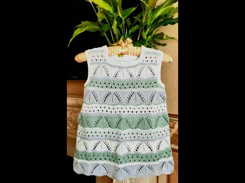 Видео: Летнее ажурное платье для девочки на возраст 4-5 лет. Summer openwork dress for girls aged 4-5 years