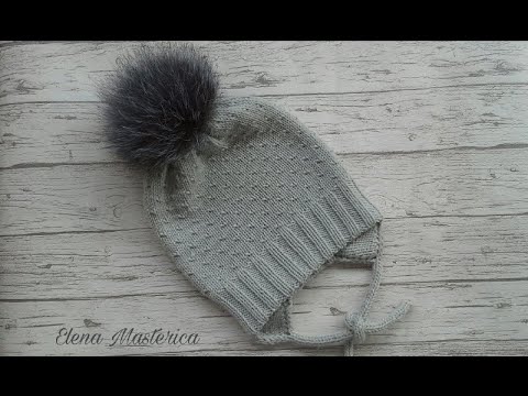 Видео: Шапочка с помпоном/Елена Masterica/A hat with a pompom