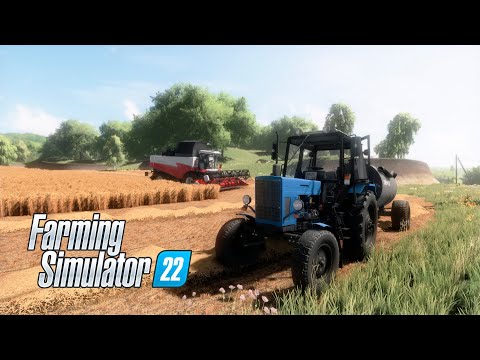 Видео: Farming Simulator 22 / Карта Сосновка / Начало уборочной. Уборка ячменя. День 1. Акрос 595+