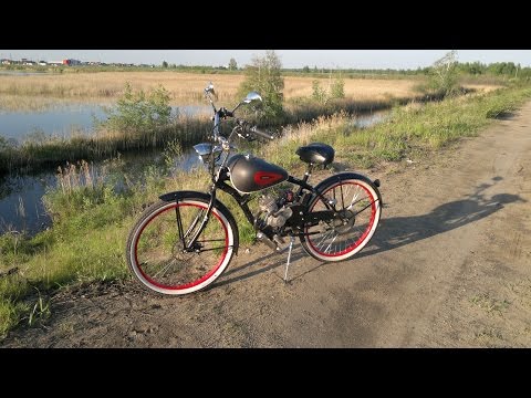 Видео: Мотовелосипед "Микарджик" Motorized Bicycle 3 gear