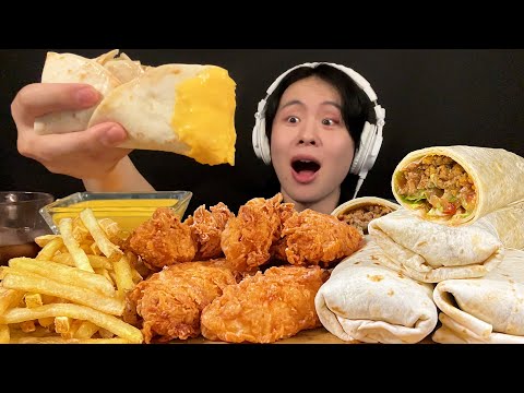 Видео: АСМР Буррито и Хрустящая Курица‼️【субтитры/Мукбанг/Звуки еды】