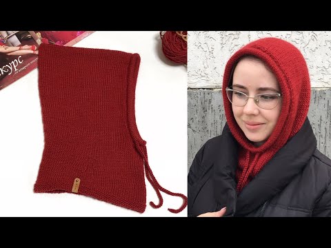 Видео: Капор / капюшон спицами