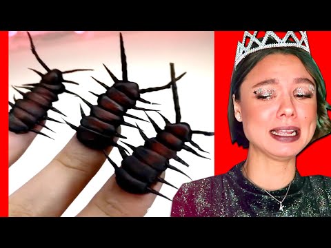 Видео: Маникюр с ЖУКАМИ! Самый Страшный Маникюр в Мире