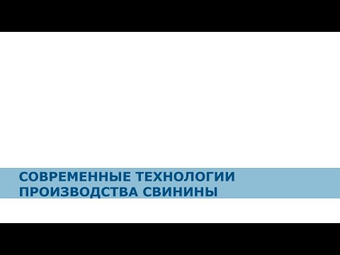 Видео: Современные технологии производства свинины