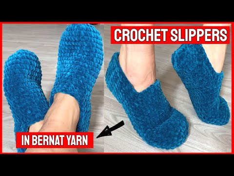 Видео: 1 ЧАС ТАПОЧКИ КРЮЧКОМ из пряжи Bernat