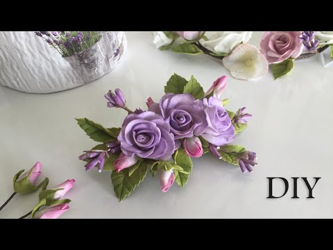 Видео: Заколка для волос с цветами из фоамирана | DIY | Foam flowers